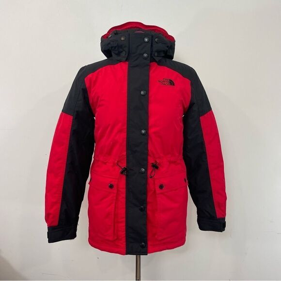 The North Face Down Dry-vent Women Parka Size S Black Red Winter Puffer - Picture 3 of 16